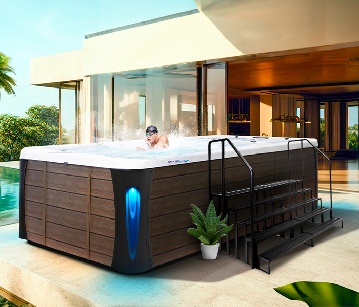 Calspas hot tub being used in a family setting - Flint