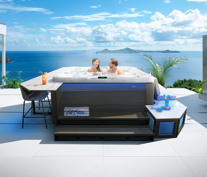 Calspas hot tub being used in a family setting - Flint